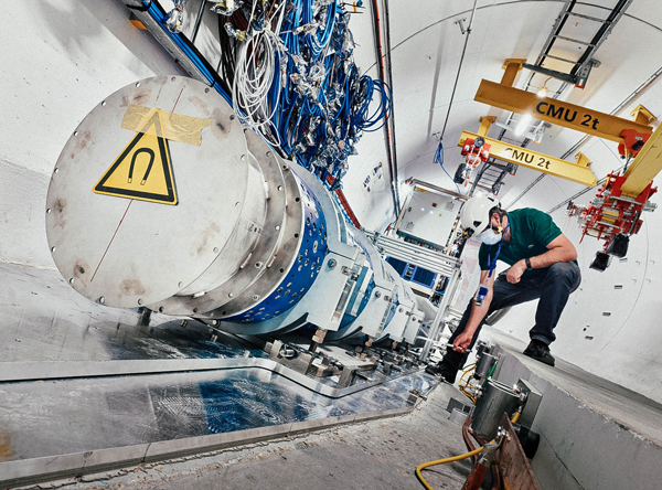 The FASER particle detector, built in large part out of spare parts from other experiments at CERN